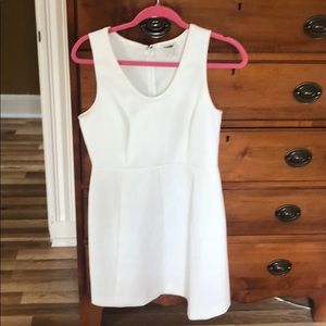 J Crew cream colored mini dress. Tailored, zipper.